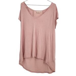 Deletta Pink Short Sleeve Cut Out Top - Women's Size Large